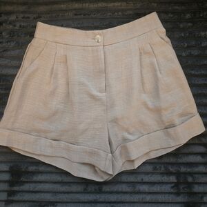 Fashion Nova High Waist Cream Shorts